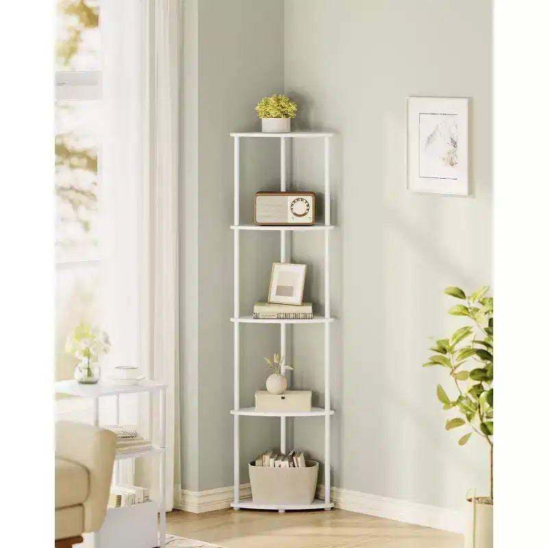 Steel 5-Tier Corner Shelf 15x10.6x54.7"