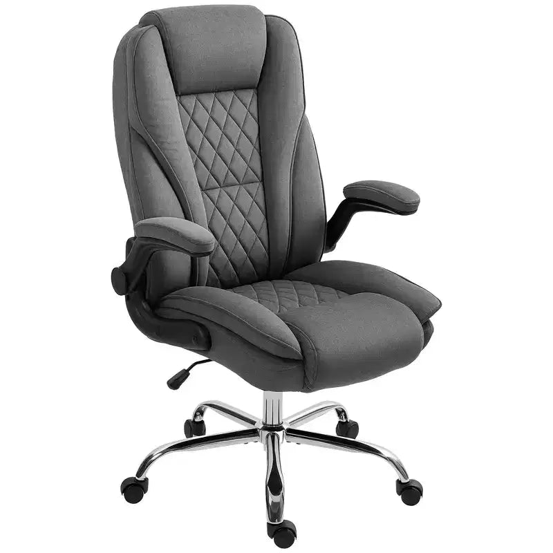 Fabric Office Chair with Flip-up Armrests 48"H