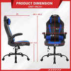 Gaming-Stuhl aus PU-Leder mit Lordosenstütze