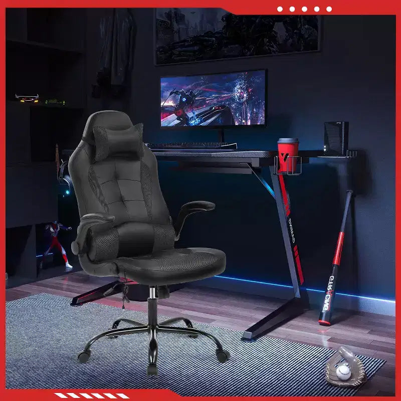 PU Leather Gaming Chair with Lumbar Support
