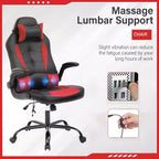 Gaming-Stuhl aus PU-Leder mit Lordosenstütze