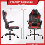 Gaming-Stuhl aus PU-Leder mit Lordosenstütze