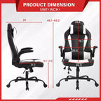 Gaming-Stuhl aus PU-Leder mit Lordosenstütze