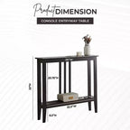 Schmaler Konsolentisch aus Holz mit offenem Regal, 81 cm hoch