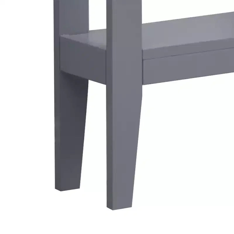 Schmaler Konsolentisch aus Holz mit offenem Regal, 81 cm hoch
