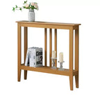 Schmaler Konsolentisch aus Holz mit offenem Regal, 81 cm hoch
