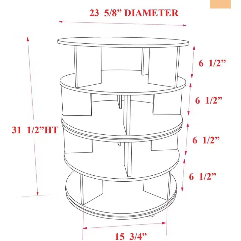 Holzlaminat 4-stöckiges drehbares Schuhregal 61x80 cm
