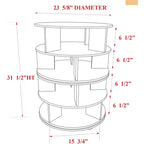 Holzlaminat 4-stöckiges drehbares Schuhregal 61x80 cm