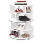 Holzlaminat 4-stöckiges drehbares Schuhregal 61x80 cm