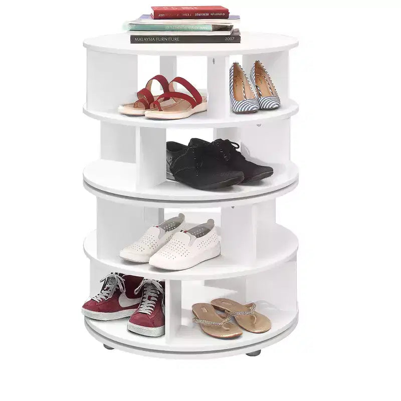 Wood Laminate 4-Tier Rotating Shoe Rack 24"x31.5"