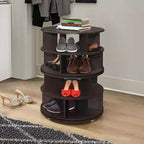 Kings Brand Furniture Colutea 4-Tier Rotating Lazy Susan Shoe Rack, 360 Revolving Shoe Storage Organizer