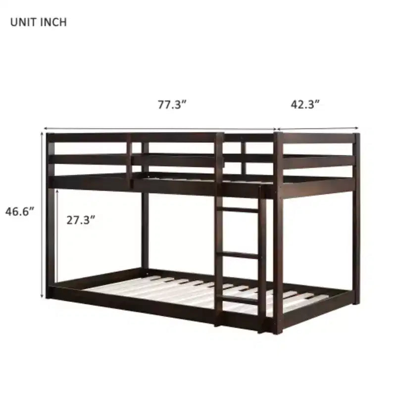Holz Etagenbett Twin über Twin mit Leiter 118,4 cm H
