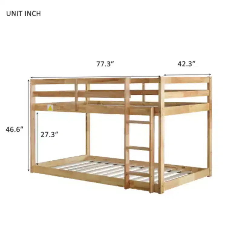 Holz Etagenbett Twin über Twin mit Leiter 118,4 cm H