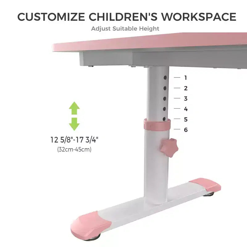 Melamin-Kinderschreibtisch Höhenverstellbar 32-45 cm