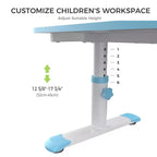 Melamin-Kinderschreibtisch Höhenverstellbar 32-45 cm