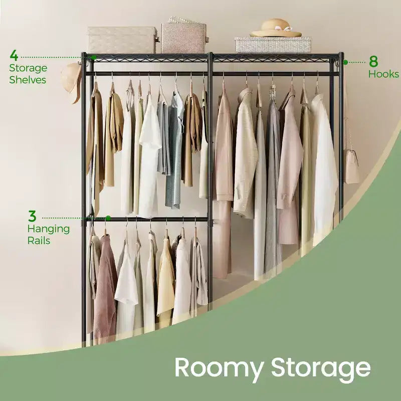 Steel Freestanding Garment Rack 15.8x47.2x70.9"