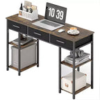 MDF-Schreibtisch mit Stoffschubladen 120 cm (B) x 78 cm (H)