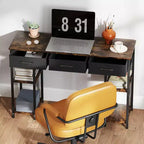MDF-Schreibtisch mit Stoffschubladen 120 cm (B) x 78 cm (H)