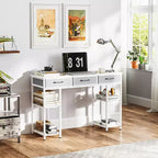 MDF-Schreibtisch mit Stoffschubladen 120 cm (B) x 78 cm (H)