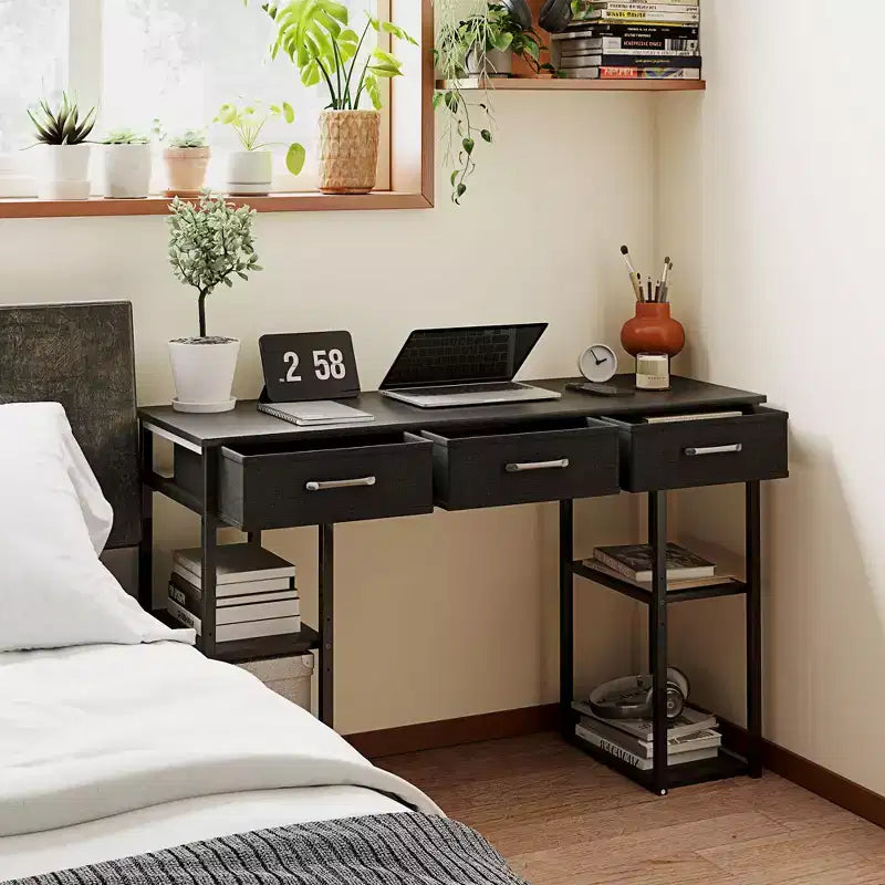 MDF Writing Desk with Fabric Drawers 47.2"W x 30.7"H
