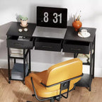 MDF-Schreibtisch mit Stoffschubladen 120 cm (B) x 78 cm (H)