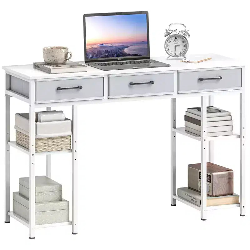 MDF Writing Desk with Fabric Drawers 47.2"W x 30.7"H