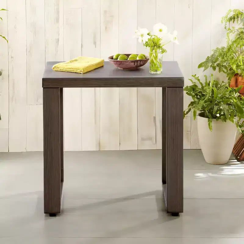 Quadratischer Outdoor-Beistelltisch aus pulverbeschichtetem Stahl 50x50cm