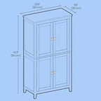 MDF-Bodenschrank 4 Türen 110 cm H x 60 cm B