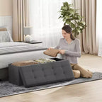 Leinen-Aufbewahrungsbank 109 cm B x 38 cm H