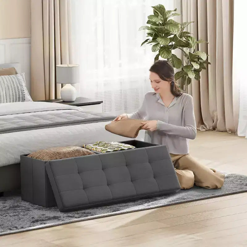Leinen-Aufbewahrungsbank 109 cm B x 38 cm H