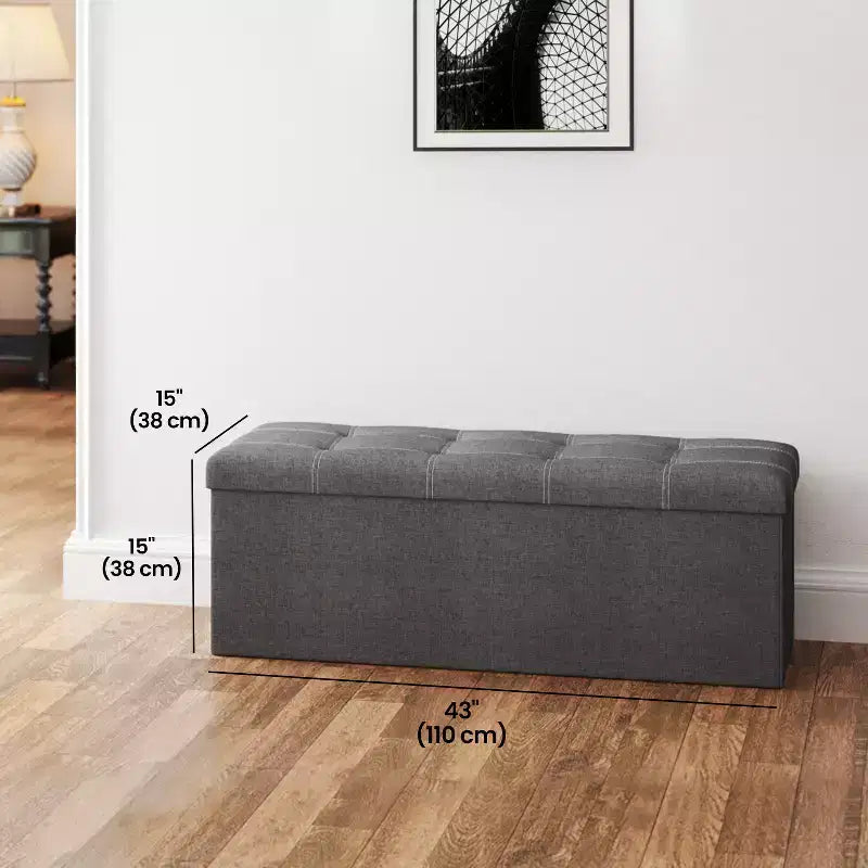 Linen Storage Ottoman Bench 43"W x 15"H
