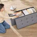 Leinen-Aufbewahrungsbank 109 cm B x 38 cm H