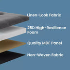 Leinen-Aufbewahrungsbank 109 cm B x 38 cm H