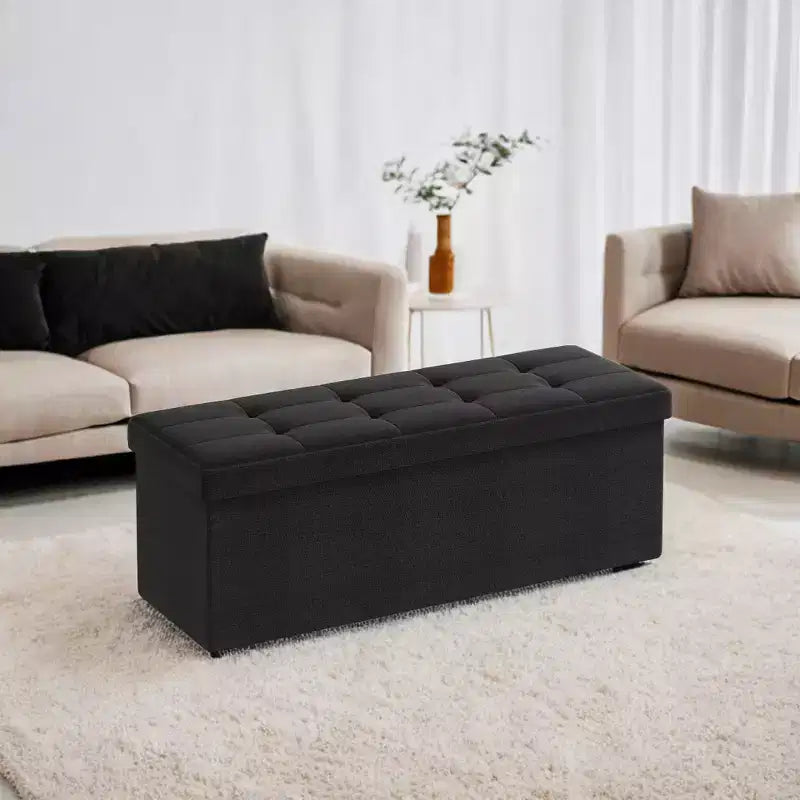 Linen Storage Ottoman Bench 43"W x 15"H