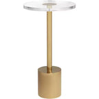 Runder Beistelltisch aus Metall und Acryl 29,8 cm B x 52,7 cm H