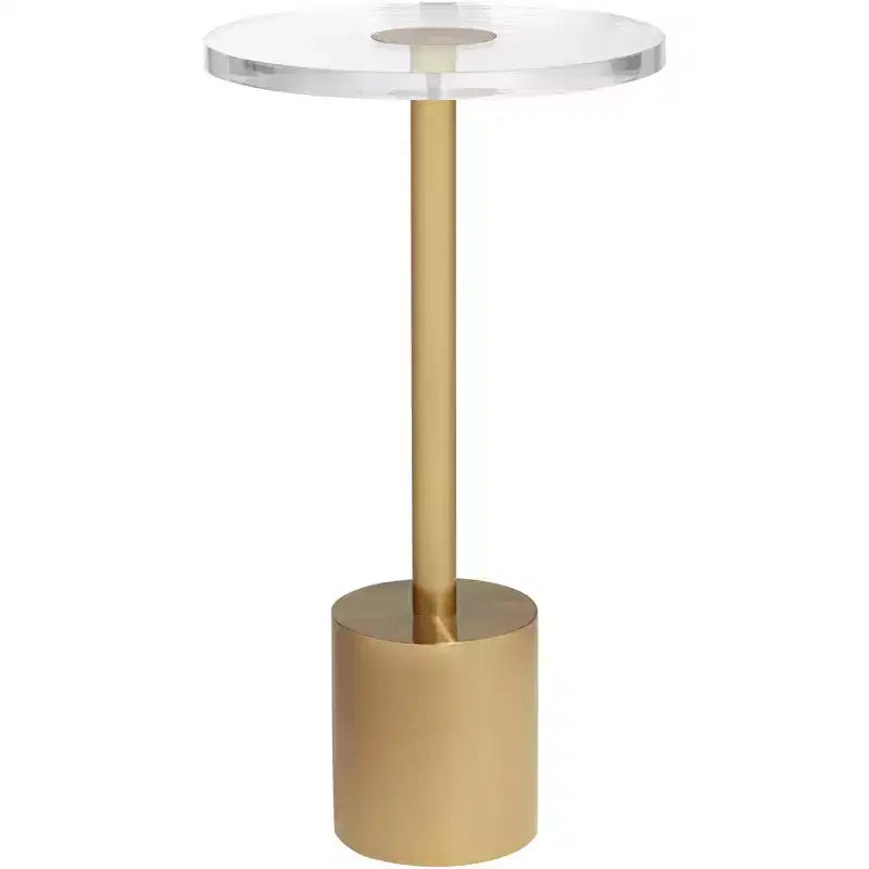 Runder Beistelltisch aus Metall und Acryl 29,8 cm B x 52,7 cm H