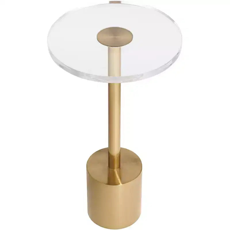 Runder Beistelltisch aus Metall und Acryl 29,8 cm B x 52,7 cm H