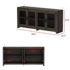 Akzentschrank aus Spanplatte mit Glastüren 180 cm B x 81 cm H