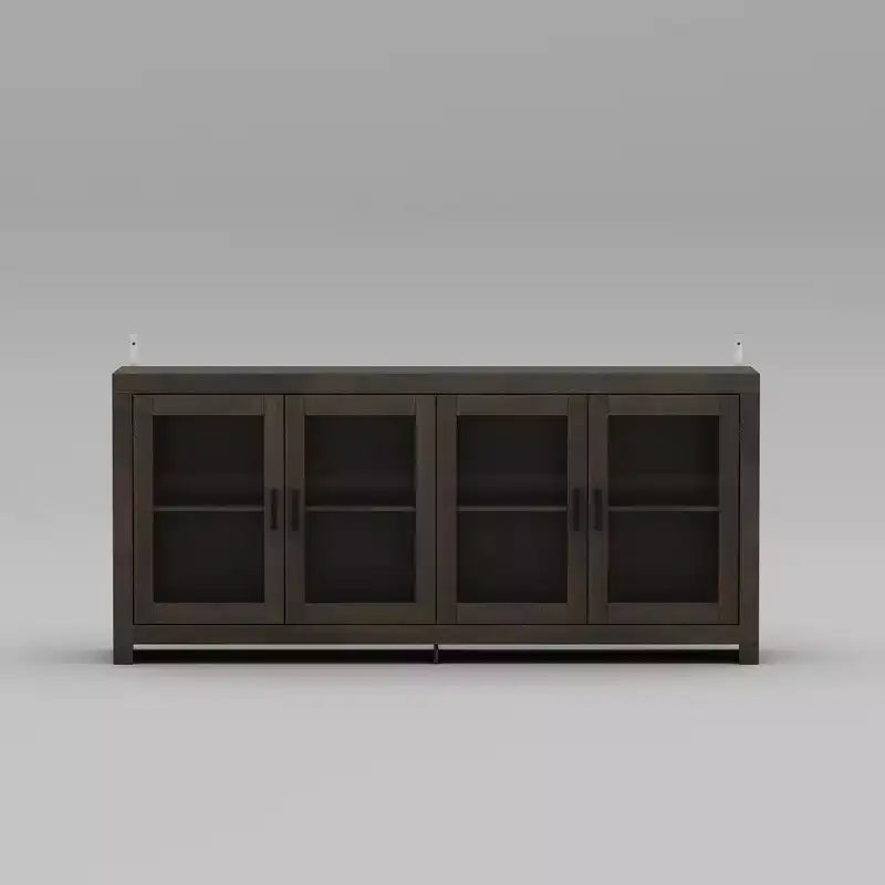Akzentschrank aus Spanplatte mit Glastüren 180 cm B x 81 cm H