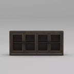 Akzentschrank aus Spanplatte mit Glastüren 180 cm B x 81 cm H