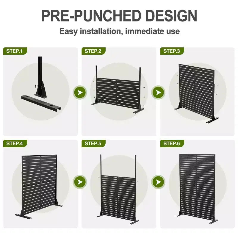 Galvanized Steel Hexagonal Privacy Screen 71.37"H x 46.8"W