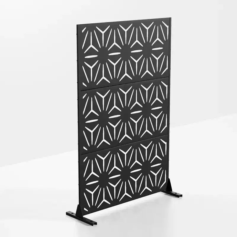 Galvanized Steel Star-Pattern Privacy Screen 71.37"H x 46.8"W