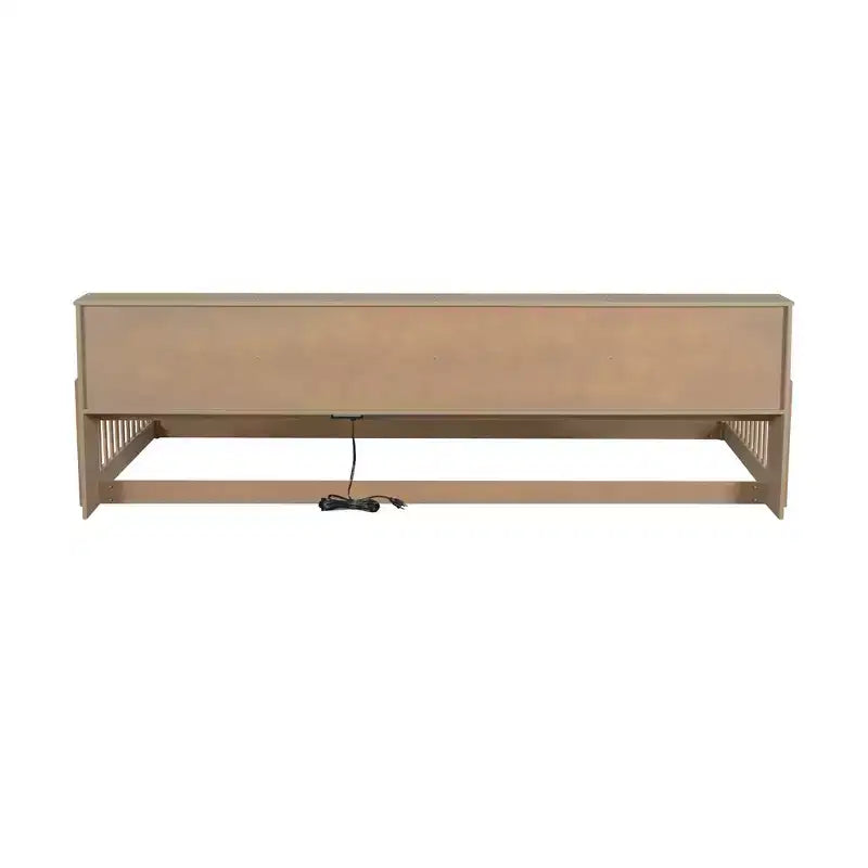 Kiefernholz Twin XL Bodenbett mit Aufbewahrungsschränken und USB-Anschlüssen 25.1"H