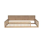 Kiefernholz Twin XL Bodenbett mit Aufbewahrungsschränken und USB-Anschlüssen 25.1"H