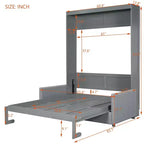 MDF Murphy-Bett in Standardgröße mit ausklappbarem Sofa 83,6"H x 83,1"B