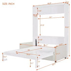 MDF Murphy-Bett in Standardgröße mit ausklappbarem Sofa 83,6"H x 83,1"B