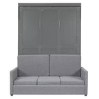 MDF Murphy-Bett in Standardgröße mit ausklappbarem Sofa 83,6"H x 83,1"B
