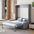 Whisen Clever Full Size Murphy Bed, Folded into a Sofa with Cushion