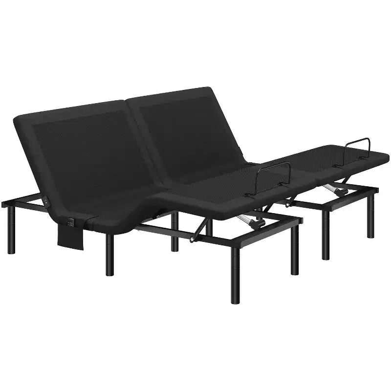Adjustable Bed Base with Head and Foot Incline, LED Lights and USB Ports