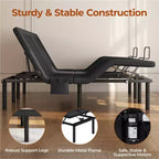 Adjustable Bed Base with Head and Foot Incline, LED Lights and USB Ports